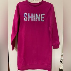 NWOT Girls Long Sleeve fuchsia Sweatshirt
Dress, Sizes 14-16, 10-12